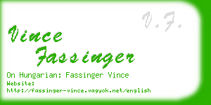 vince fassinger business card